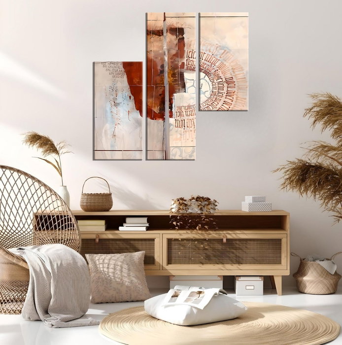 Wallity Set de 3 Pinturas Decorativas en Lienzo Multicolor MXA07
